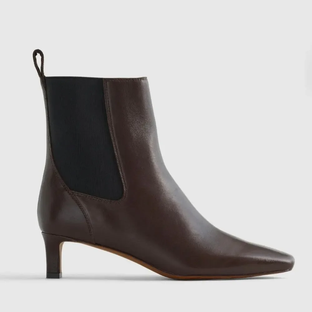 NEW Madewell The Dimes Chelsea Dark Brown Leather Ankle Booties Turkish Coffee 9